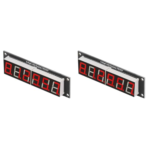 2 pcs Digital Tube Display Module LED 6 Digit 7 Segment Display Module 0.56in TM1637 Drive Chip Red Accessory
