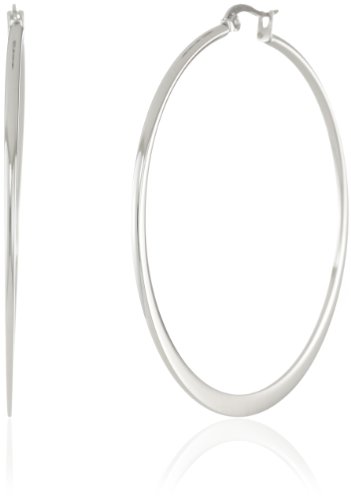 Image of Amazon Essentials Gold Plated or Stainless Steel Flattened Hoop Earrings