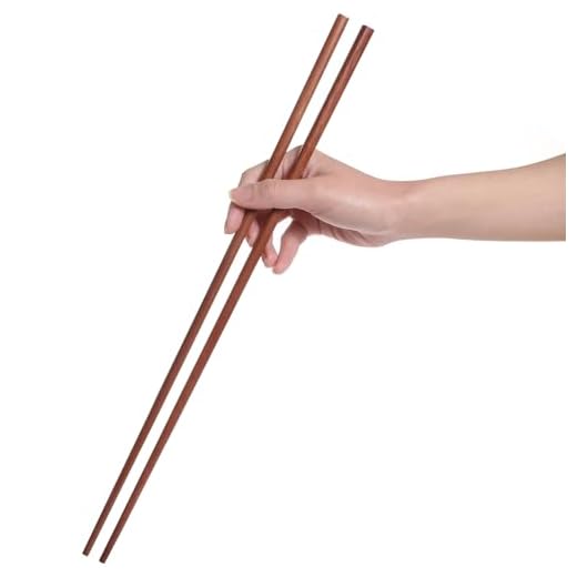Donxote Wooden Noodles Kitchen Cooking Frying Chopsticks 16.5 Inches Brown Extra Long Set of 2 Pairs