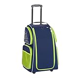 HABA Carrito Infantil Azul Oscuro con 2 Ruedas – Maleta Infantil de poliéster Reciclado con Bolsa para la Ropa Sucia, 3 estantes extraíbles y 4 Bolsillos Exteriores con Cremallera – 2012725001