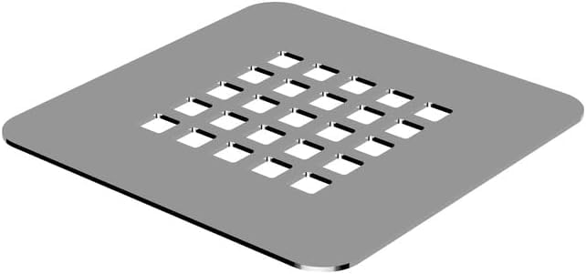 Uranbee Rejilla Cubretapón para Plato de Ducha Stone, Acero Inoxidable, Fácil de Limpiar, 125x125 mm, Color Cromo Acero Cepillado