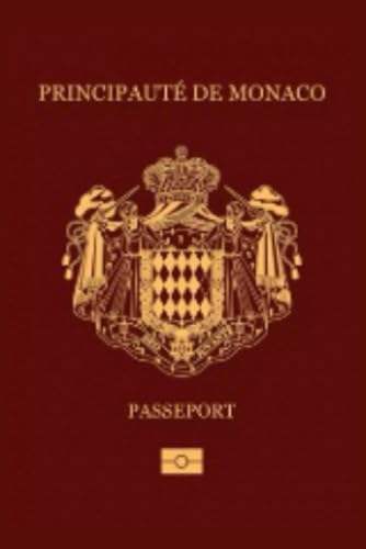 Principality of Monaco Passport (Principaute de Monaco Passeport) Lined Softcover 6'' x 9'' Notebook / Journal 120 pages