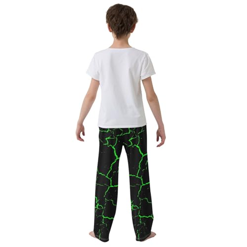 ZZXXB Green Lightning Boys Long Pants Soft Trousers Elastic Waist Kids Lounge Bottoms with Pockets S-XL3