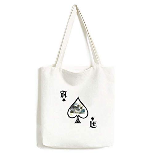 Sac à main illustration as de pique en toile artisanale de coco