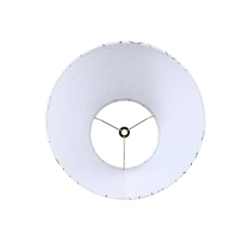 Image of Aspen Creative 32638 Transitional Empire Shape Spider Construction Lamp Shade in White with Circle Pattern, 6 inch Top x 12 inch Bottom x 9 inch Slant Height