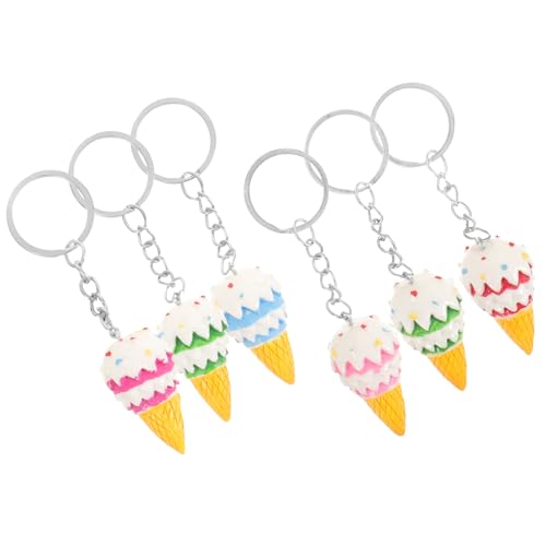 Abaodam 6 piezas Llavero Helado Simulación Colgante Decorativo Creativo para Mujer Hombre Accesorio para Bolso Coche Teléfono Regalo Ocasión Especial