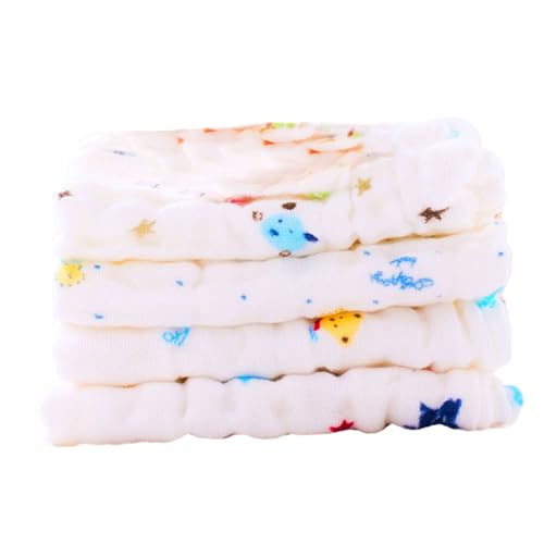 Milisten 4 Piezas Toallas de Lactancia para Paños de de Algodón de Toallas Faciales Suaves y Absorbentes para Recien Nacidos Pañuelos Pequeños Multiusos