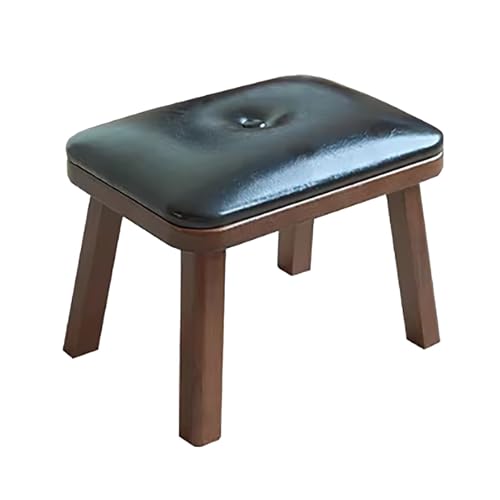 LYXXJRYBHD Taburete Reposapies, Taburete Pequeño, Reposapiés para Debajo del Escritorio, Asiento Espacioso; Ideal para Sala de Estar, Dormitorio, Oficina y Recibidor(Black)