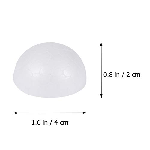 EXCEART 100 Stuks Halve Schuimballen 4 Cm Gladde Ronde Polystyreenschuimballen Halve Cirkel Schuimballen Modellering Van… - Image 3