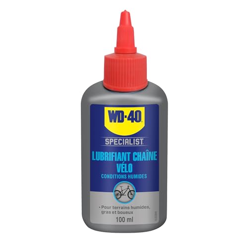 WD-40 SPECIALIST • Lubrifiant Chaîne Vélo Conditions Humides • Burette • Chasse l'humidité Réduit les points de friction Lubrification durable • 100 ML