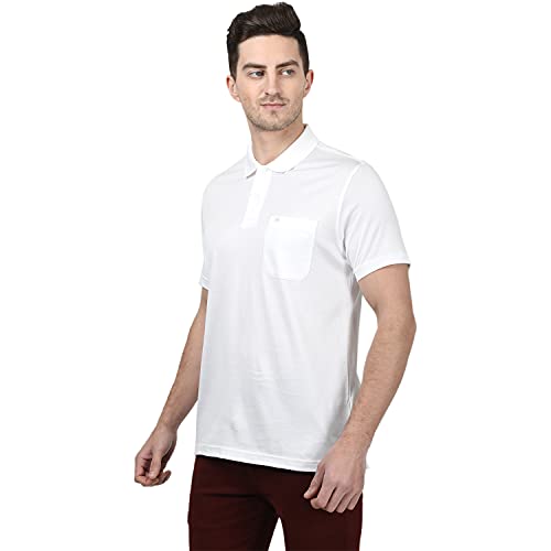 Image of Monte Carlo Mens White Plain Collar T-Shirt |22203606-1