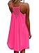 ReachMe Womens Sexy Plus Size Swimsuit Coverups Spaghetti Strap Beach Dresses Bathing Suit Cover Up Sheer Tank Sundress(1 Rose Red,3XL)