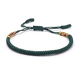 BENAVA Tibetisches Armband Freundschaftsarmband - Buddhistischer Schmuck Handgemacht Minimalistisch Grün Bunt