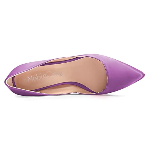 NobleOnly Women High Heel Stilettos Pointed Toe Slip-on Pumps Dress Wedding Party 3.9 Inches Heels4