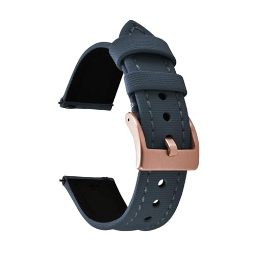 Bracelet de montre étanche en nylon et cuir technique avec fixations rapides de 22mm
