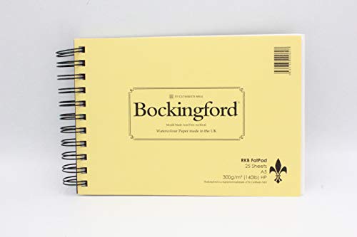 Papel de acuarela prensada en caliente para ilustración botánica bloc R K Burt Bockingford A5