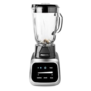 PowerXL Smart Pro Blender, BL6018, Smart Sensing Technology for Smooth Blends, Frappés, Salsas, 1800 Watts & 68 oz. Glass Pitcher