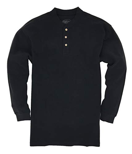 Backpacker Men's Long Sleeve Waffle Knit Henley Black Size L