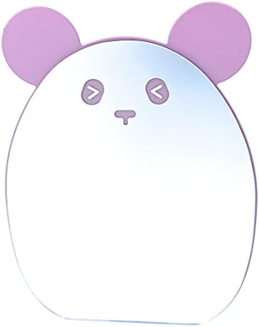 Aeisage Kids Makeup Mirror Kawaii Compact Desktop Mirror for Girls Table Mirror Purple Panda with Stand Mirror Cute for Desk, 6 x 7.87 x 0.5 inches