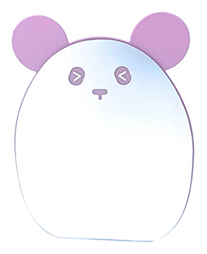 Aeisage Kids Makeup Mirror Kawaii Compact Desktop Mirror For Girls Table Mirror Purple Panda With Stand Mirror Cute For Desk, 6 X 7.87 X 0.5 Inches #TOP23