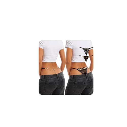 Image of Chain Thong Underwear for Women, Adjustable Rhinestone Panties