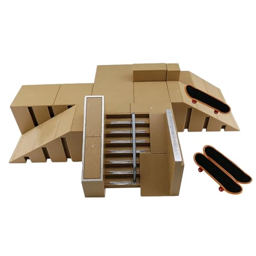 Deck, Fingerboard Ramps, Skateboard Obstacles, Multiple Assembly Models, Sturdy Construction, (16.5 * 11 * 4.3inch), Great for Training, Perfect for Kids, Indoor Entertainment