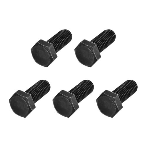 Image of METALLIXITY Hex Bolts (M14-2x35mm) 5Pcs, Carbon Steel Fully Threaded Black Oxide, Coarse Thread UNC Hex Head Screw Bolt - for Furniture Repair