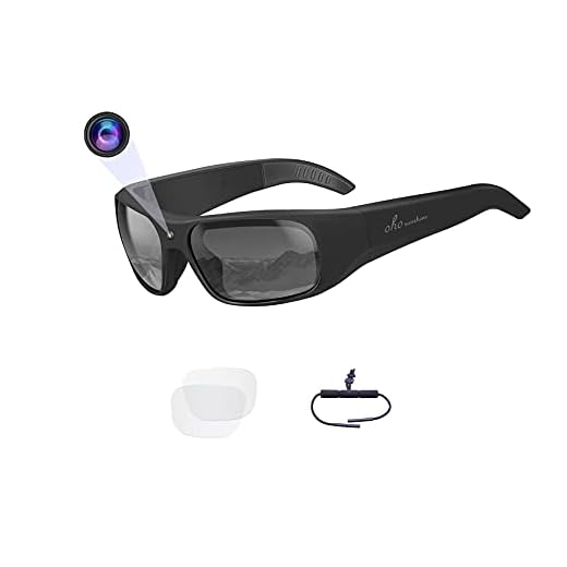 OHO sunshine Waterproof Video Sunglasses, 1080P HD Outdoor Sports Action Camera with 32GB Built-in Memory and Polarized UV400 Protection Safety Lenses,Unisex Sport Design
