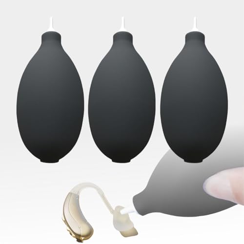 Hearing Aids Air Blower Pump - Ear Mold Cleaner, Squeeze Ball Dust Blaster for Camera Lens Watch Computer Keyboard, 3 Pcs