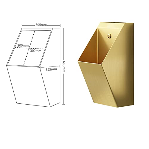 SSRURYWZ Wall Mounted Urinal 304 Stainless Steel urinals, Induction Drainage Public Toilet urinals, Commercial Washout Urinal,Urinal Funnel Toilet Bathroom Accessory for Home (Silver B)