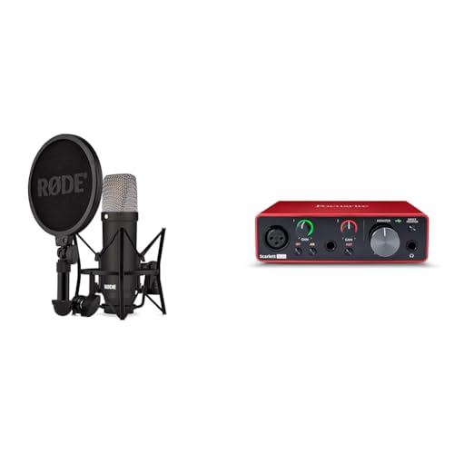 RØDE NT1 Signature Series Großmembrankondensatormikrofon & Focusrite Scarlett Solo 3. Gen USB-Audio-Interface-Bundle