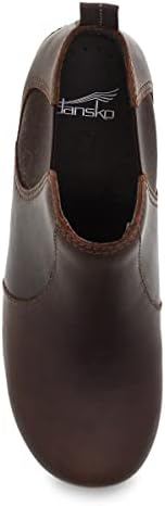 Dansko Frankie Classic Stapled Clog in Ankle Boot Style - Anti-Fatigue Rocker bottom promotes Forward Foot Motion - Premium Leather Uppers for Long-Lasting Wear Antique Brown 9.5-10 M US | Image 1