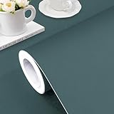 Jeweluck Green Peel and Stick Wallpaper - 15.7'x118.1' Solid Matte Self-Adhesive Removable Vinyl for Cabinets and Bathroom
