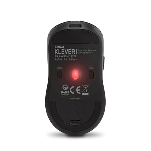 Klever, Mouse Gaming Wireless Superleggero 55 g, Sensore Ottico Pixart PMW3325 fino a 10.000 DPI, 6 Pulsanti, Polling Rate 1000Hz, Connessione Wireless 2,4GHz e USB-C, PC, Mac, PS4, PS5, Nero - Mouse gaming - Immagine 5