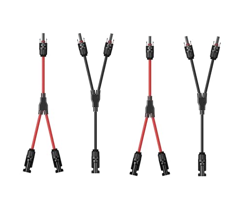 Y KabelSolar Y Stecker Solar 6mm2 Y Kabel,10AWG Solar YKabel 2 Paar 1Y2 SolarY Kabel 6mm2 MMF und FFM für PV Module.(Rot + Schwarz)