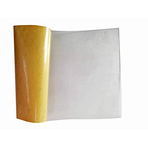 High Temperature Thin Transparent Silicone Rubber Sheet with Adhesive, 60 A Durometer, 0.04" Thickness, 6.3" Width, 11.8" Length