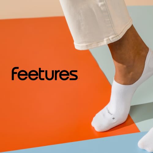 Image of Feetures Everyday Men's Ultra Light Invisble No Show Sock, White, XL