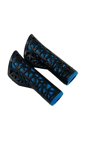 Image of Shrenik Cycle Handle Grip 12.5cm Length Dual Soft Rubber Non Toxic Anti-Slip MTB /City Bicycle Bike (Black-Blue)