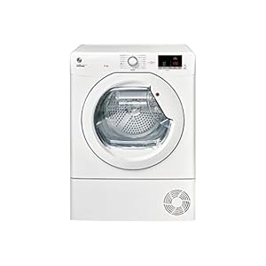 Hoover HLEC8DE H-Dry 300 8kg Condenser Tumble Dryer, Aquavision, White, Sensor dry, NFC