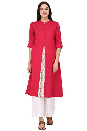 Image of Pistaa's Women's Cotton Regular Fit Casual Kurta