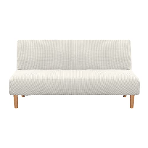 Jianyana - Funda para sofá cama, 3 plazas, sin reposabrazos, color blanco