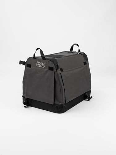 TrendPet TPX-Pro - Leichte, Faltbare Hundebox mit Aluminium Rahmen (grau, L 50 x B 35 x H 35 cm)