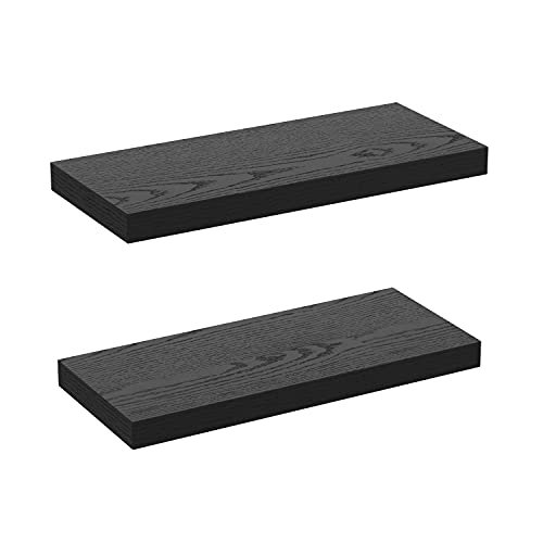 Greendew Floating Shelves Invisible Wall Mounted Set Of 2, Retro Hanging Wall Decor Shelf 16 X 9 For Living Room, Bedroom, Bathroom, Kitchen (Black) #TOP1