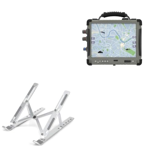 BoxWave Stand and Mount Compatible with Military Systems & Solutions TBL104K8M - Compact QuickSwitch Laptop Stand, Portable Multi Angle Viewing Foldable Riser - Metallic Silver