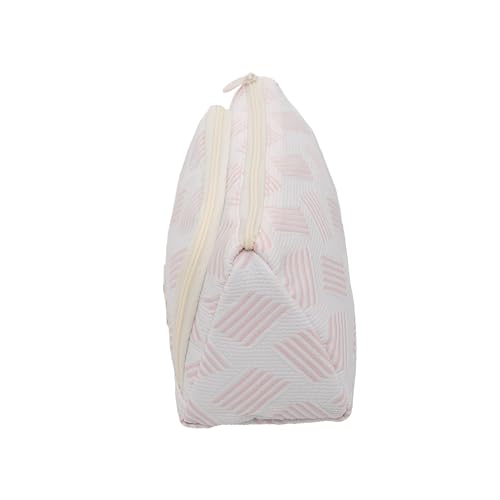 Image of Zollyss Polyester Big Capacity Pencil Case High Large Storage Pouch Marker Pen Case Simple Stationery Bag School College Office Organizer for Teens Girls & Boys (White with Design)