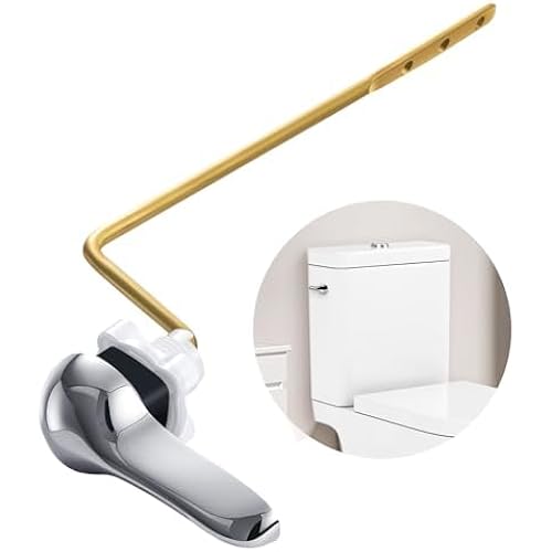 Hidnvefen Toilet Handle Replacement Kit Universal Toilet Flush Handle, Zinc Alloy Toilet Tank Trip Lever with H2 Brass Arm, Compatible with American Standard/Mansfield Toilet, Side-Mounted