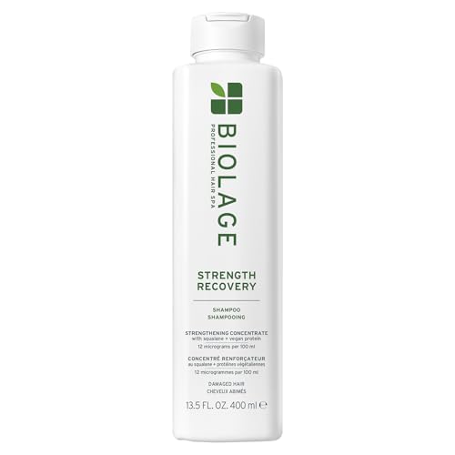 Biolage Shampoo Ristrutturante per Capelli Danneggiati, Azione Levigante, Arricchito con Squalano Vegano, Strenght Recovery, 400 ml