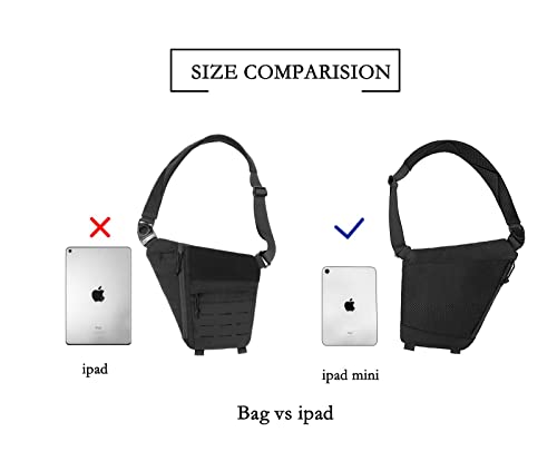 Crossbody Sling Bag for Men, Conceal Carry Gun Bag w.Holster of Handgun CCW Shoulder Chest Pack Valcen Personal Pocket for Women Black4