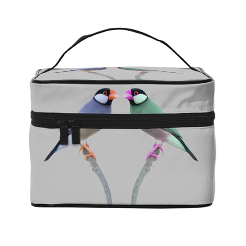 化粧ポーチ 文鳥 小鳥 レディース メイクポーチ 大容量 機能的 携帯便利 小物入れ 収納力 出張 旅行用 トラベルポーチ ギフトにも最適