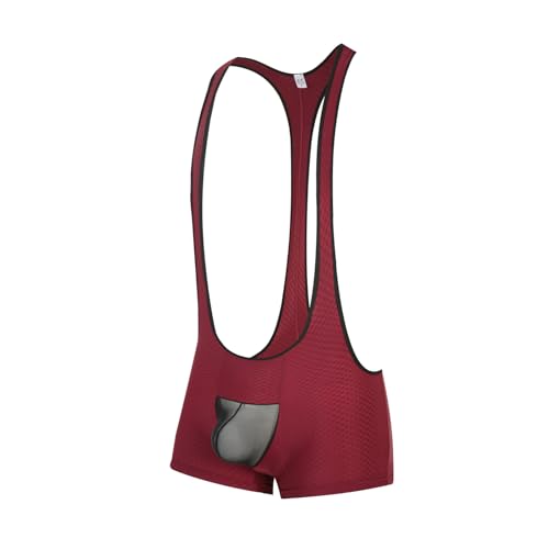 Men's Jockstrap Leotard Underwear Mesh Bulge Pouch Briefs Jumpsuit Wrestling Singlet Bodysuit2